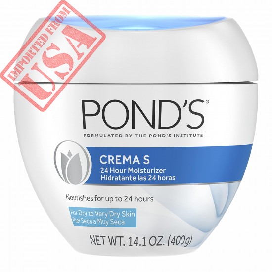 POND'S Crema S Nourishing Face Moisturizer for Women, Skin Care Facial Moisturizer Cream for Dry to Very Dry Skin, Nourishes for up to 24 hours 14.1 oz