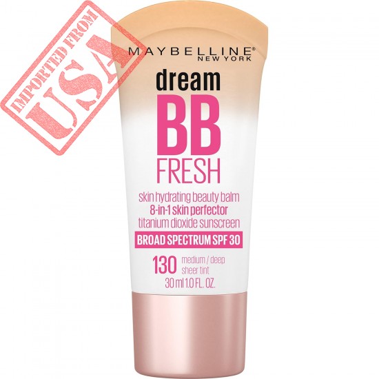 Maybelline Dream Fresh Skin Hydrating BB cream, 8-in-1 Skin Perfecting Beauty Balm with Broad Spectrum SPF 30, Sheer Tint Coverage, Oil-Free, Medium/Deep, 1 Fl Oz