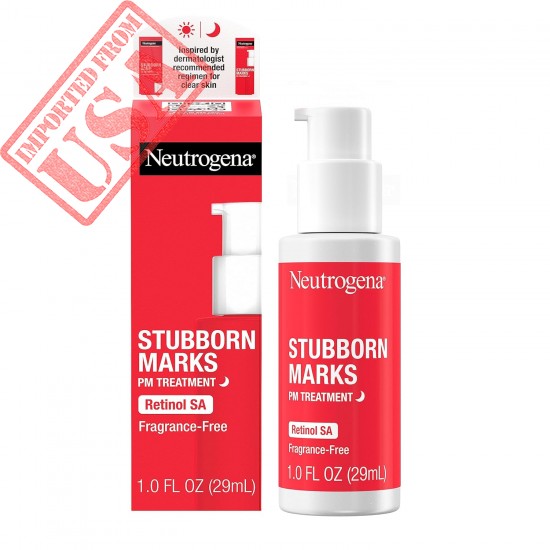 Neutrogena Stubborn Marks PM Treatment with Retinol SA, Face-Exfoliating Treatment to Help Reverse the Look of Post-Acne Marks & Uneven Skin Tone, Oil-Free, Non-Comedogenic, PM Treatment, unscented, 1.0 Fl Oz