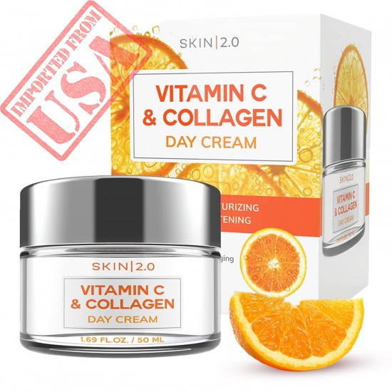 Vitamin C and Collagen Face Moisturizer - Dermatologist Tested - Anti-Aging, Skin Tightening, Brightening Vitamin C Face Cream - Cruelty Free Korean Skin Care For All Skin Types - 1.69 Fl. oz