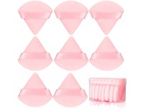 8 Pcs Cotton Powder Puff Face,JASSINS Triangle super soft for Both dry and wet Makeup Setting/Concealer/Loose and Body Powder/Foundation/Blush Makeup Sponge Set (Pink)