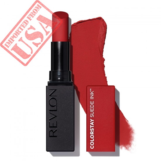 REVLON Lipstick, ColorStay Suede Ink, Built-in Primer, Infused with Vitamin E, Waterproof, Smudge-proof, Matte Color, 016 Bread Winner, 0.09 oz.