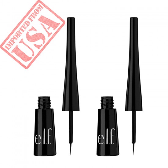 e.l.f. Expert Liquid Liner, High-Pigmented, Extra-Fine Liquid Eyeliner For Precise Definition, Long-Lasting, Vegan & Cruelty-Free, Jet Black, 0.14 oz, 2 count(Pack of 1)