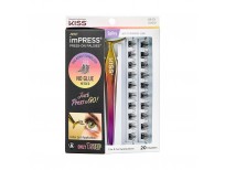 KISS imPRESS Falsies False Eyelashes, Lash Clusters, Spiky', 16 mm, Includes 20 Clusters, 1 applicator, Contact Lens Friendly, Easy to Apply, Reusable Strip Lashes