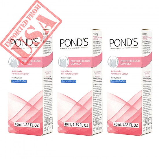 Pond's Perfect Color Beauty Cream, Anti-Marks Beauty Cream and Moisturizer, Normal to Dry Skin, 3-Pack of 1.35 Fo Oz Each