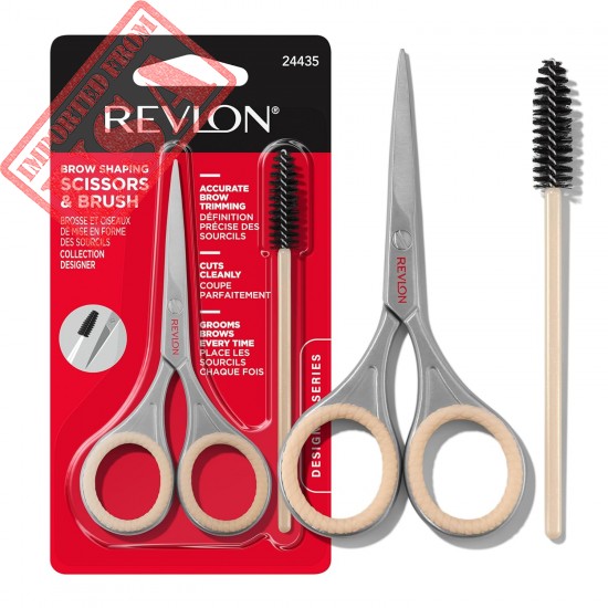 Revlon Designer Series Brow Set, Trimming and Shaping Eyebrow Kit With Brow Scissor and Spoolie Brush, Easy to Use at Home or on The Go, 1 count