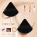 Powder Puff with 2 Travel Cases Triangle Makeup Puff for Loose Powder Body Powder Setting Powder Puff for Face Powder Beauty Makeup Tool(Black)