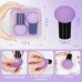 2PCS Round Head Small Mushroom Head Powder Puff Sponge Beauty Makeup Eggs Do Not Eat Powder Dry And Wet Dual-Use Makeup Tools (Purple)