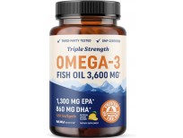 MAV NUTRITION Triple Strength Omega 3 Fish Oil | 3600 mg EPA & DHA | Over 2100mg of Omega 3 Fatty Acids