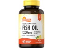 Sundance Fish Oil Softgels 1200mg | 90 Count | with Active Omega-3 | Natural Lemon Flavor | Purified to Eliminate Mercury | Non-GMO and Gluten Free Supplement | by Sundance