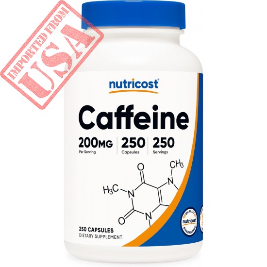 Nutricost Caffeine Pills, 200mg Per Serving (250 Caps)