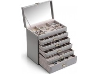 Vlando 6 Tier Large Jewelry Storage Box with Mirror