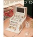 Vlando Jewelry Box Organizer for Girls Women, Large Baroque Jewelry Holder Organizer with Mirror