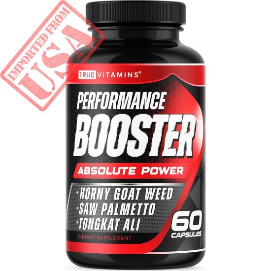 TRUE VITAMINS Performance Booster for Men - Enhance Energy, Endurance, Stamina, Strength, Drive & Muscle Growth