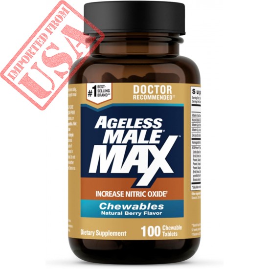 Ageless Male Max Chewable Nitric Oxide Booster Supplement for Men