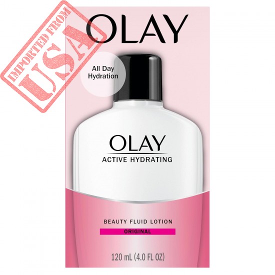 Olay Face Moisturizer, Active Hydrating Beauty Fluid Lotion, Original Facial Moisturizer, 4 Oz. (Pack of 2)