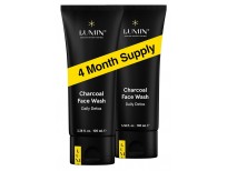 Lumin Men's Charcoal Face Wash, 100ml, 2-Pack - Unclogs Pores, Controls Oil, Prepares Skin for Shaving, Contains Charcoal, Rose Flower Oil & Centella Asiatica