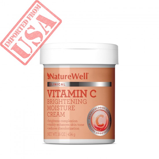 NATURE WELL Clinical Vitamin C Brightening Moisture Cream for Face, Body, & Hands, Firming & Hydrating, Visibly Enhances Skin Tone