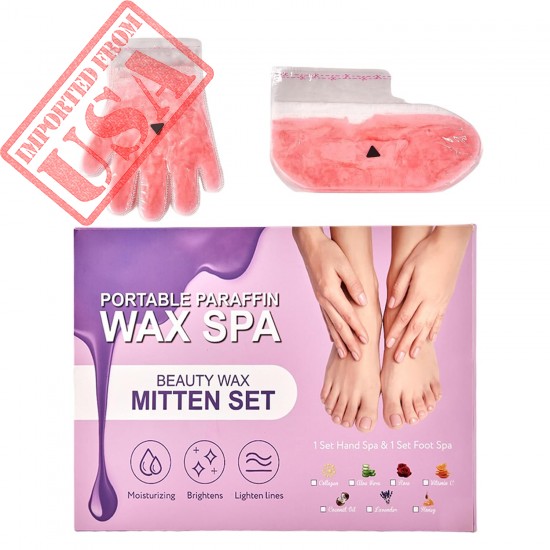 10-Minute Paraffin Hand & Foot Treatments Self Contained Paraffin Wax Gloves and Booties Set for Intensive Hydration At Home (Rose)