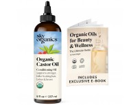 Sky Organics Organic Castor Oil, 100% Pure, Hexane Free, Cold-Pressed to Support Stronger, Fuller-Looking Hair, Eyelashes & Eyebrows,Good for Castor Packs, Navel Oiling, Carrier Oil Use, 8 fl oz