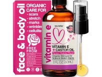 SELFWISE Organic Vitamin E Bio Oil Blend for Skin, Scars, Face & Body - Castor, Rosehip, Jojoba, Almond, Cocoa Butter - Moisturizing & Hydrating, Reduces Stretch Marks, Cellulite & Wrinkles