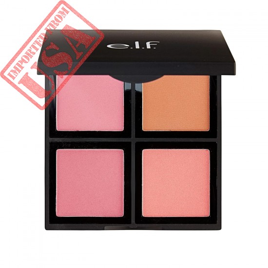 Cosmetics Powder Blush Palette, Four Blush Shades for Beautiful, Long-Lasting Pigment, Light