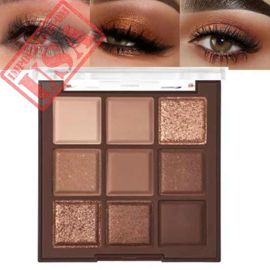 Neutral Nude Brown Eye Shadow Palette,Rose Gold Dark Brown Bronze Naked Cream Eyeshadow Palette Makeup,Highly Pigmented Natural Eyeshadow Palette for Brown Eyes Long Lasting Naturing-Looking