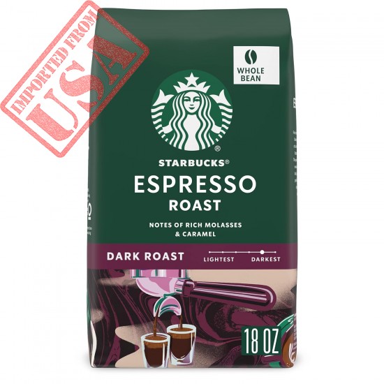 Starbucks Whole Bean Coffee, Dark Roast Coffee, Espresso Roast, 100% Arabica, 1 bag (18 oz)