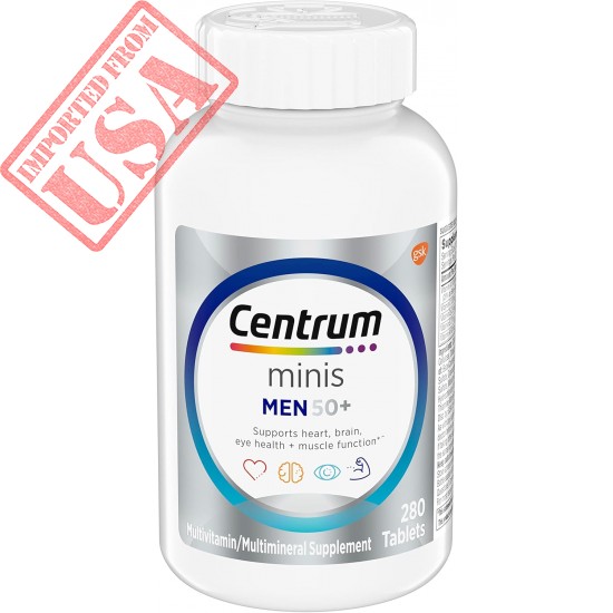 Centrum Minis Silver Multivitamin for Men 50 Plus, Multivitamin/Multimineral Supplement, Vitamin D3, B-Vitamins and Zinc, Non-GMO Ingredients, Supports Memory and Cognition in Older Adults - 280 Ct