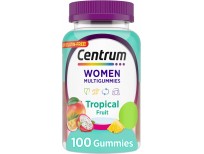 Centrum Women's Multivitamin Gummies, Tropical Fruit Flavors Made from Natural Flavors, 100 Count, 50 Day Supply