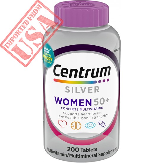 Centrum Silver Women's Multivitamin for Women 50 Plus, Multivitamin/Multimineral Supplement with Vitamin D3, B Vitamins, Non-GMO Ingredients, Supports Memory and Cognition in Older Adults - 200 Ct