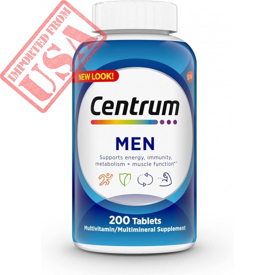 Centrum Multivitamin for Men, Multivitamin/Multimineral Supplement with Vitamin D3, B Vitamins and Antioxidants, Gluten Free, Non-GMO Ingredients - 200 Count