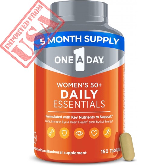 One-A-Day Multivitamin for Women 50+ Daily Essentials | Vitamins for Women 50 Plus to Support Eye, Immune Health & Physical Energy | Women's Multivitamin with Vitamin C & Vitamin D, 150 Count