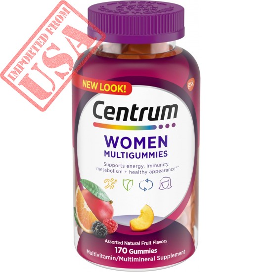 Centrum MultiGummies Gummy Multivitamin for Women, Multivitamin/Multimineral Supplement with Vitamin D3, B Vitamins and Antioxidants, Assorted Fruit Flavor - 170 Count