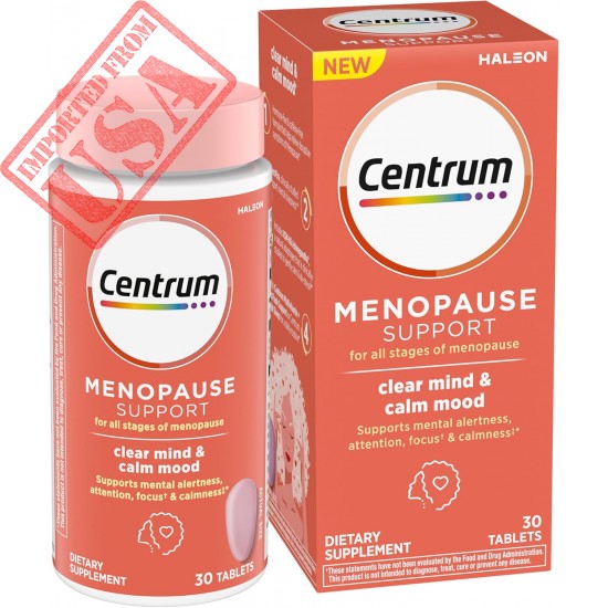 Centrum Clear Mind and Calm Mood Menopause Support Tablets, with Clinically Studied enXtra, 30 Count