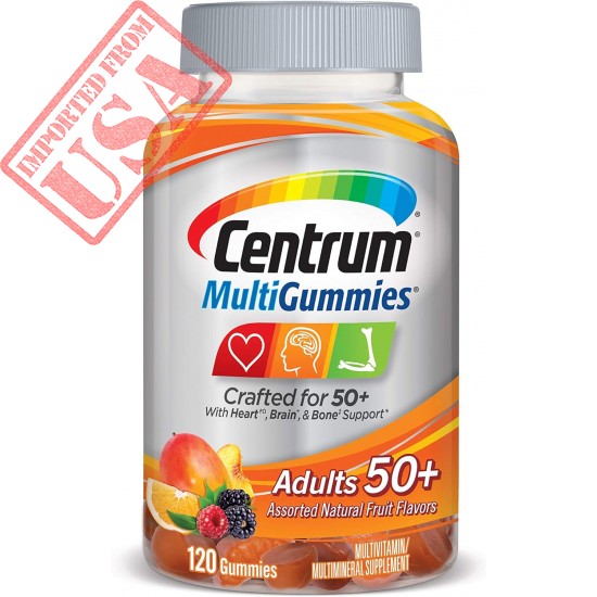 Centrum Multivitamin Gummy for Adults 50 Plus, Assorted Flavor, Fruit, 120 Count