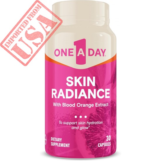 One A Day Skin Radiance, Skin Supplement to Support Skin Hydration & Glow with Blood Orange Extract & Collagen Health with Vitamin C & Vitamin E, 30 Capsules