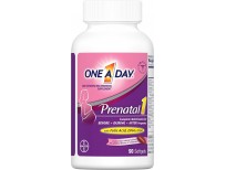 ONE A DAY Women's Prenatal 1 Multivitamin, Supplement for Before, During, and Post Pregnancy, Including Vitamins A, C, D, E, B6, B12, and Omega-3 DHA, 90 Count (Packaging May Vary)