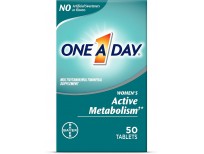 One A Day Women’s Active Metabolism Multivitamin, Supplement with Vitamin A, C, D, E and Zinc for Immune Health Support*, Iron, Calcium, Folic Acid & more, 50 Count (Packaging May Vary)