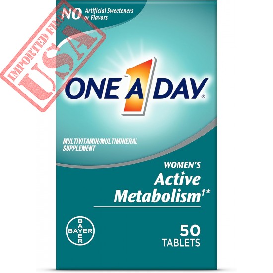 One A Day Women’s Active Metabolism Multivitamin, Supplement with Vitamin A, C, D, E and Zinc for Immune Health Support*, Iron, Calcium, Folic Acid & more, 50 Count (Packaging May Vary)