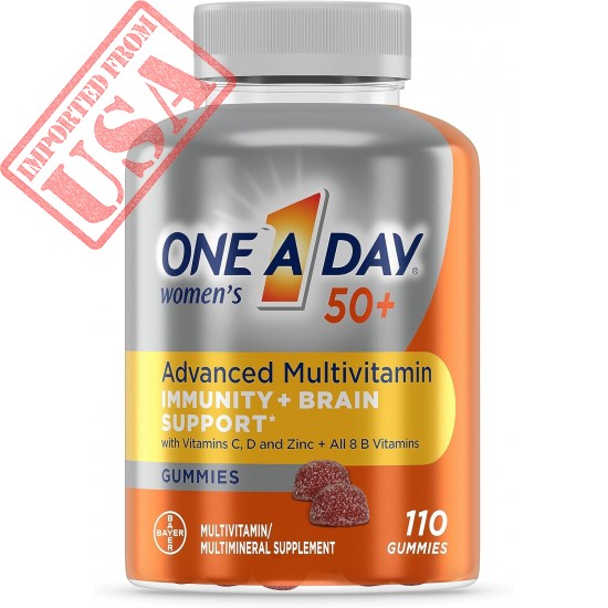 One A Day Women’s 50+ Gummies, Advanced Multivitamin For Women, Vitamins for Brain Support and Immunity Support, Multivitamins with Super 8 B Vitamin Complex, 110 Count