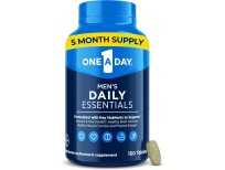 One A Day Men’s Multivitamin Daily Essentials, Multivitamin for Men Tablet, Supports Healthy Muscle Function, Physical Energy, and Immune Health with Vitamin B12, Vitamin C, and Zinc, 150 Count