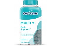 ONE A DAY Multi+ Brain Support Gummies, Multivitamin Gummies for Men & Women with Boost of Brain Support with Super 8 B Vitamin Complex, 100 Count