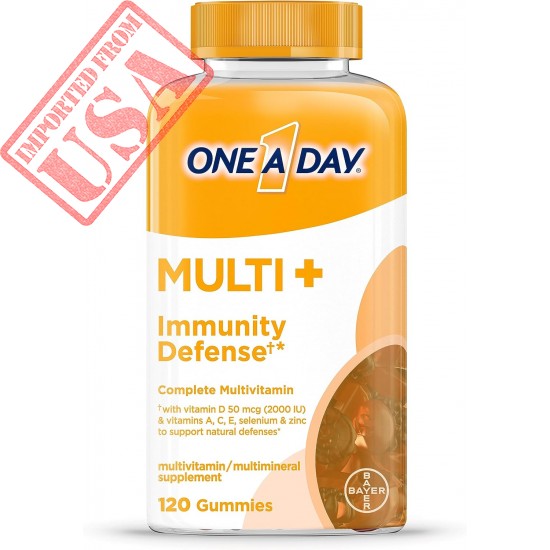 ONE A DAY Multi+ Immune Support Gummies, Immunity Multivitamin with Vitamin D, Vitamin C, Vitamin E, Vitamin A, Zinc and More, Gummy Vitamin, 120 Count