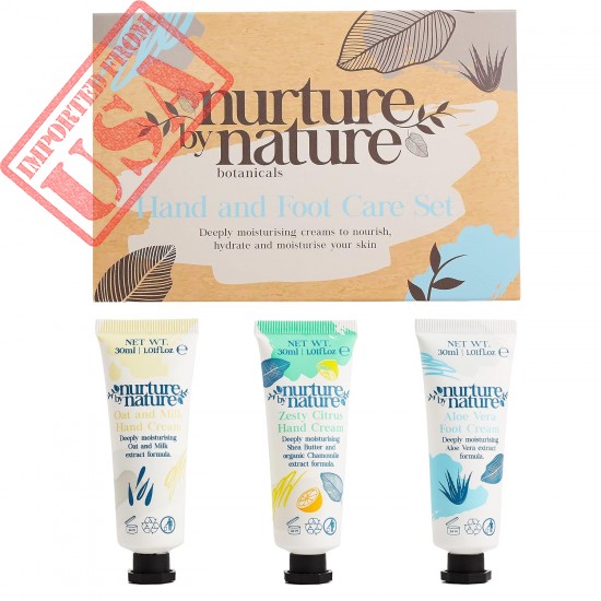 Nurture by Nature Hand & Foot Lotion Set, Mothers Day Gifts, Shea Butter Hand Cream for Dry Hands with Aloe Vera & Vitamin E, Hand Lotion Travel Size, Moisturizing Hand Cream Set for Women