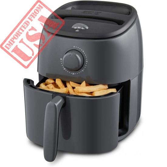 DASH Tasti-Crisp™ Electric Air Fryer Oven, 2.6 Qt., Grey – Compact Air Fryer for Healthier Food in Minutes, Ideal for Small Spaces - Auto Shut Off, Analog, 1000-Watt