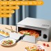 Electric Pizza Oven, Stainless Steel Pizza Baker With Auto Shut-off, Handle, Removable Pizza Tray, Countertop Pizza Maker For Kitchen & Commercial Use