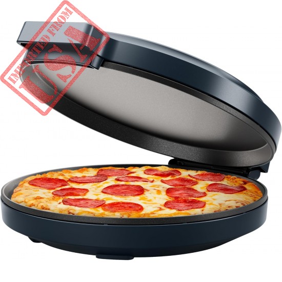 Chefman Everything Maker & Pizza Oven – 1440W Countertop Electric Pizza Maker with 12” Nonstick Cooking Plates, Make Pizza, Quesadillas, Omelettes and More, with Indicator Lights and Vertical Storage