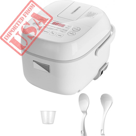 Toshiba Mini Rice Cooker, 3 Cups Uncooked Small Rice Cooker, Steamer & Warmer, With Fuzzy Logic And One-Touch Cooking, 24 Hour Delay Timer And Auto Keep Warm Feature, White