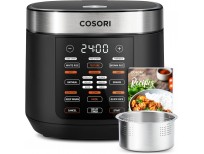 COSORI Rice Cooker 10 Cup, 24h Keep Warm, 18 Functions Fuzzy Logic Rice Maker with Stainless Steel Steamer Basket, Sauté, Slow Cooker, Black